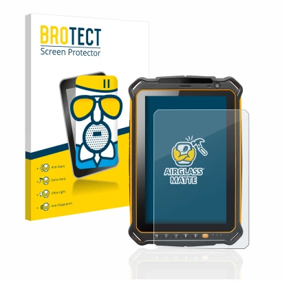 Front side of a product packaging with the brand logo BROTECT. Next to it is the device i.safe MOBILE IS930.2 shown with the c