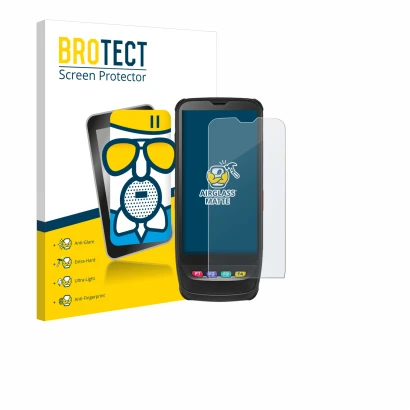 Front side of a product packaging with the brand logo BROTECT. Next to it is the device Casio IT-G650 shown with the correspon