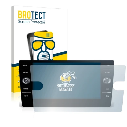 Front side of a product packaging with the brand logo BROTECT. Next to it is the device Volkswagen Passat Variant TDI DSG 2020