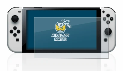 Image of the device Nintendo Switch OLED-Modell with a wide variety of screen protectors.