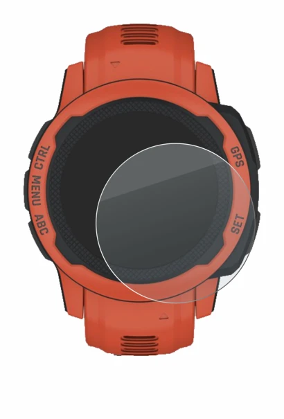 Image of the device Garmin Instinct 2S with a wide variety of screen protectors.