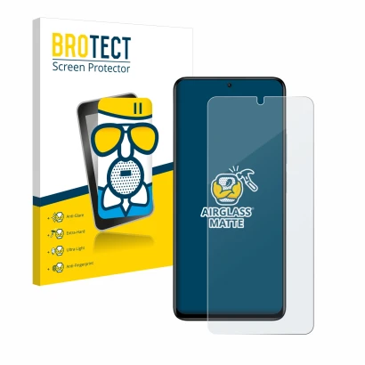 Front side of a product packaging with the brand logo BROTECT. Next to it is the device Xiaomi Redmi Note 11 Pro+ 5G shown wit