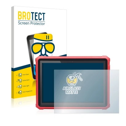 Front side of a product packaging with the brand logo BROTECT. Next to it is the device Launch X-431 Pro 5 shown with the corr