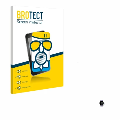 Front side of a product packaging with the brand logo BROTECT. Next to it is the device Samsung Galaxy Watch 5 (40mm) shown wi
