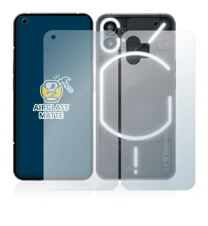 Image of the device Nothing Phone (1) (Front+Back) with a wide variety of screen protectors.