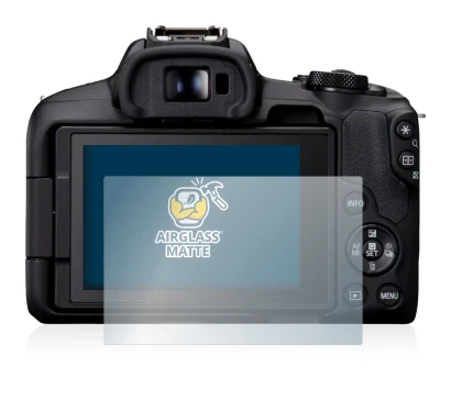 Image of the device Canon EOS R50 with a wide variety of screen protectors.