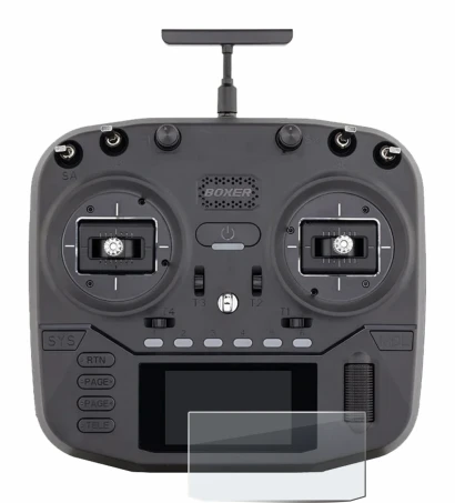 Image of the device Radiomaster Boxer with a wide variety of screen protectors.