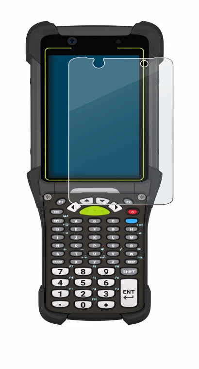 Image of the device Zebra MC9400 with a wide variety of screen protectors.