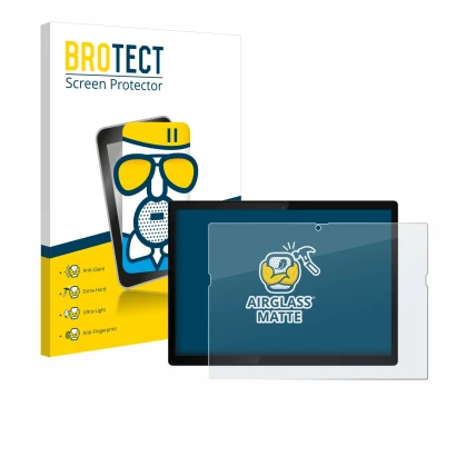 Front side of a product packaging with the brand logo BROTECT. Next to it is the device Lenovo ThinkPad X12 Detachable Gen 2 s