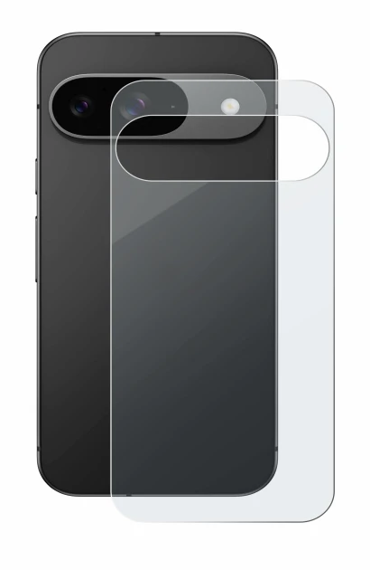 Image of the device Google Pixel 9 (Back) with a wide variety of screen protectors.