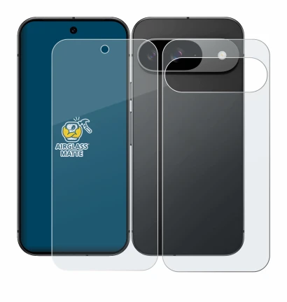 Image of the device Google Pixel 9 (Front+Back) with a wide variety of screen protectors.