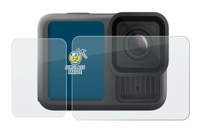 Image of the device GoPro Hero 13 Black with a wide variety of screen protectors.