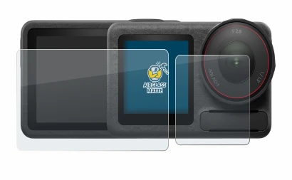 Image of the device DJI Osmo Action 5 Pro with a wide variety of screen protectors.