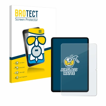 Front side of a product packaging with the brand logo BROTECT. Next to it is the device Xiaomi Pad 7 Pro shown with the corres