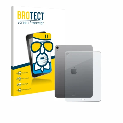 Front side of a product packaging with the brand logo BROTECT. Next to it is the device Apple iPad Air 11
