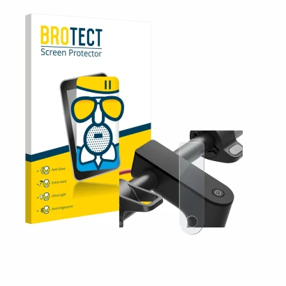 Front side of a product packaging with the brand logo BROTECT. Next to it is the device Xiaomi Electric Scooter 4 shown with t