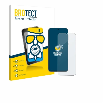 Front side of a product packaging with the brand logo BROTECT. Next to it is the device Huawei Pura 80 Ultra shown with the co