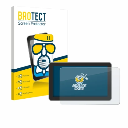 Front side of a product packaging with the brand logo BROTECT. Next to it is the device Bambu Lab H2D shown with the correspon