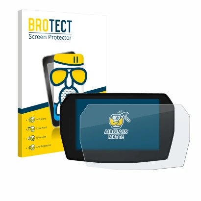 Front side of a product packaging with the brand logo BROTECT. Next to it is the device Ducati Panigale V2 2025 shown with the