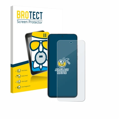 Front side of a product packaging with the brand logo BROTECT. Next to it is the device OnePlus 15R shown with the correspondi