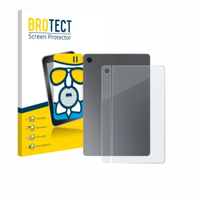 Front side of a product packaging with the brand logo BROTECT. Next to it is the device Samsung Galaxy Tab A11 Plus WiFi 11" (