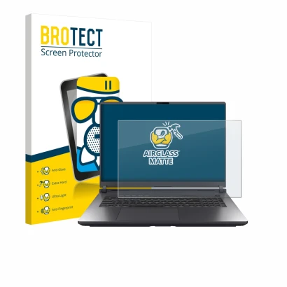 Front side of a product packaging with the brand logo BROTECT. Next to it is the device ASUS ROG Strix G18 G815 2025 shown wit