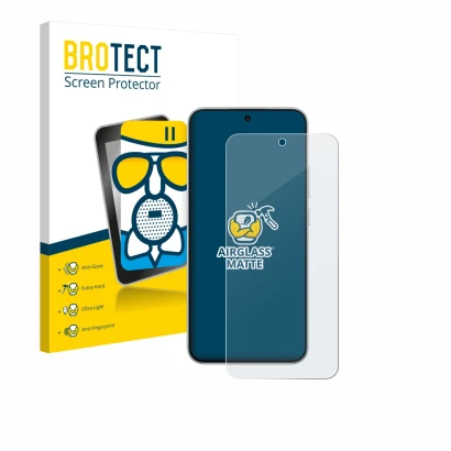 Front side of a product packaging with the brand logo BROTECT. Next to it is the device Oppo A6 Pro shown with the correspondi