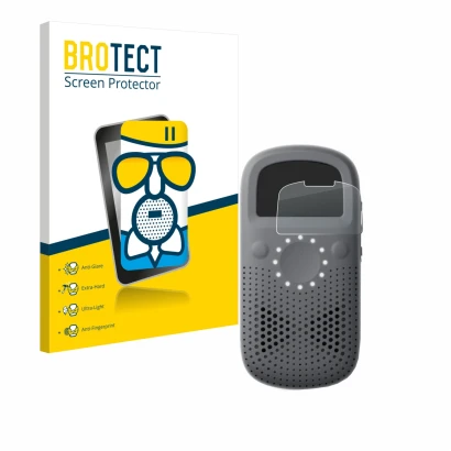 Front side of a product packaging with the brand logo BROTECT. Next to it is the device Relay X shown with the corresponding s