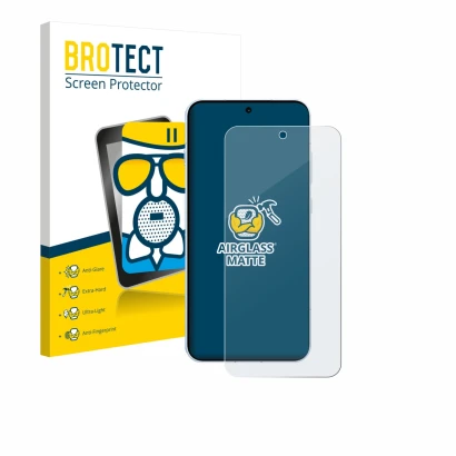 Front side of a product packaging with the brand logo BROTECT. Next to it is the device Oppo Find X8s 4G shown with the corres