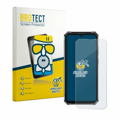 Front side of a product packaging with the brand logo BROTECT. Next to it is the device Oukitel G7 shown with the correspondin