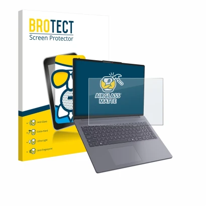 Front side of a product packaging with the brand logo BROTECT. Next to it is the device Lenovo IdeaPad Slim 3i Gen 11 16" show