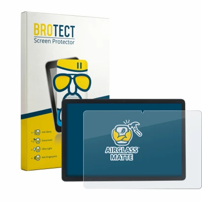Front side of a product packaging with the brand logo BROTECT. Next to it is the device Acepad A172 shown with the correspondi