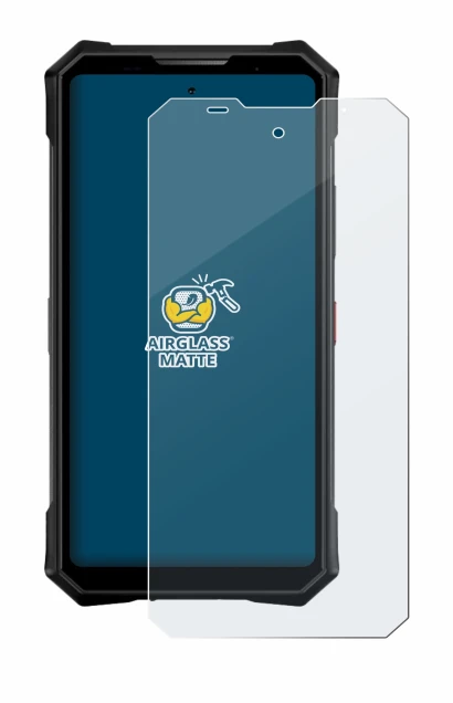 Image of the device Doogee V50 Pro with a wide variety of screen protectors.