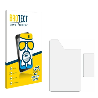 Front side of a product packaging with the brand logo BROTECT. Next to it is the corresponding screen protector.