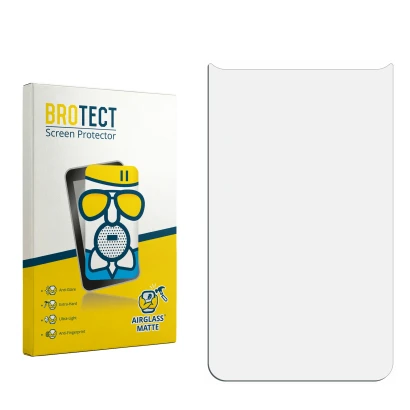 Front side of a product packaging with the brand logo BROTECT. Next to it is the corresponding screen protector.