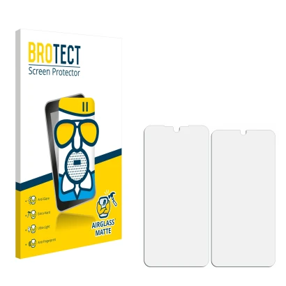 Front side of a product packaging with the brand logo BROTECT. Next to it is the corresponding screen protector.
