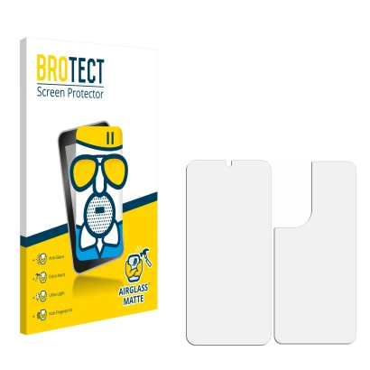 Front side of a product packaging with the brand logo BROTECT. Next to it is the corresponding screen protector.
