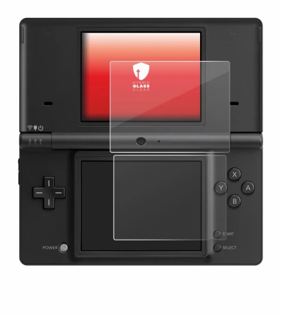 Image of the device Nintendo DSi with a wide variety of screen protectors.
