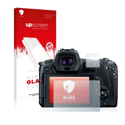 Front side of a product packaging with the brand logo upscreen. Next to it is the device Canon EOS R shown with the correspond