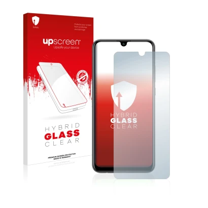 Front side of a product packaging with the brand logo upscreen. Next to it is the device Huawei P smart 2020 shown with the co
