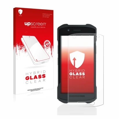 Front side of a product packaging with the brand logo upscreen. Next to it is the device Zebra TC21 shown with the correspondi