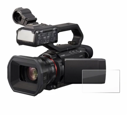 Image of the device Panasonic HC-X1500 with a wide variety of screen protectors.