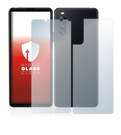 Image of the device Sony Xperia 10 III (Front+Back) with a wide variety of screen protectors.