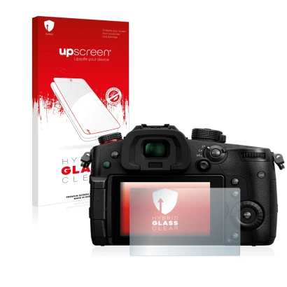 Front side of a product packaging with the brand logo upscreen. Next to it is the device Panasonic Lumix DC-GH5 II shown with 