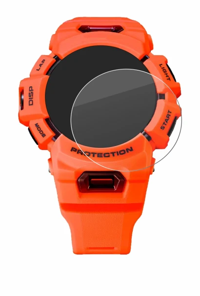 Image of the device Casio G-Shock GBA-900 with a wide variety of screen protectors.