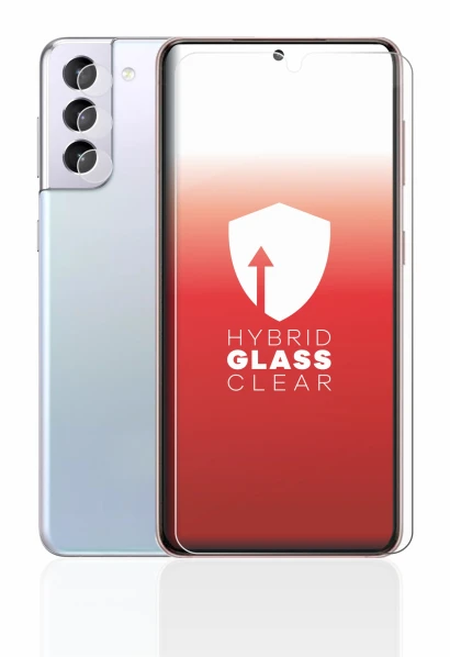 Image of the device Samsung Galaxy S21 5G (Front+Camera) with a wide variety of screen protectors.