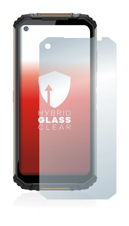 Image of the device Oukitel WP16 with a wide variety of screen protectors.