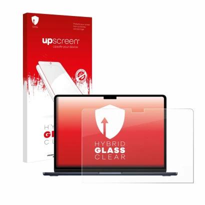 Front side of a product packaging with the brand logo upscreen. Next to it is the device Apple MacBook Air 13" M2 2022 shown w