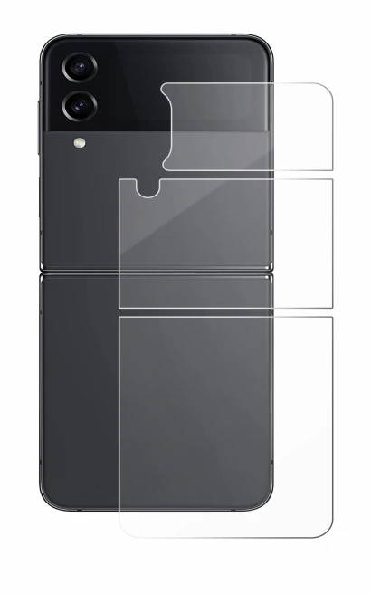 Image of the device Samsung Galaxy Z Flip 4 (Back) with a wide variety of screen protectors.