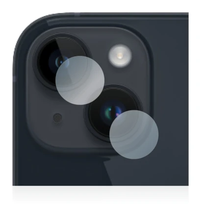 Image of the device Apple iPhone 14 Plus (ONLY Camera Lens) with a wide variety of screen protectors.
